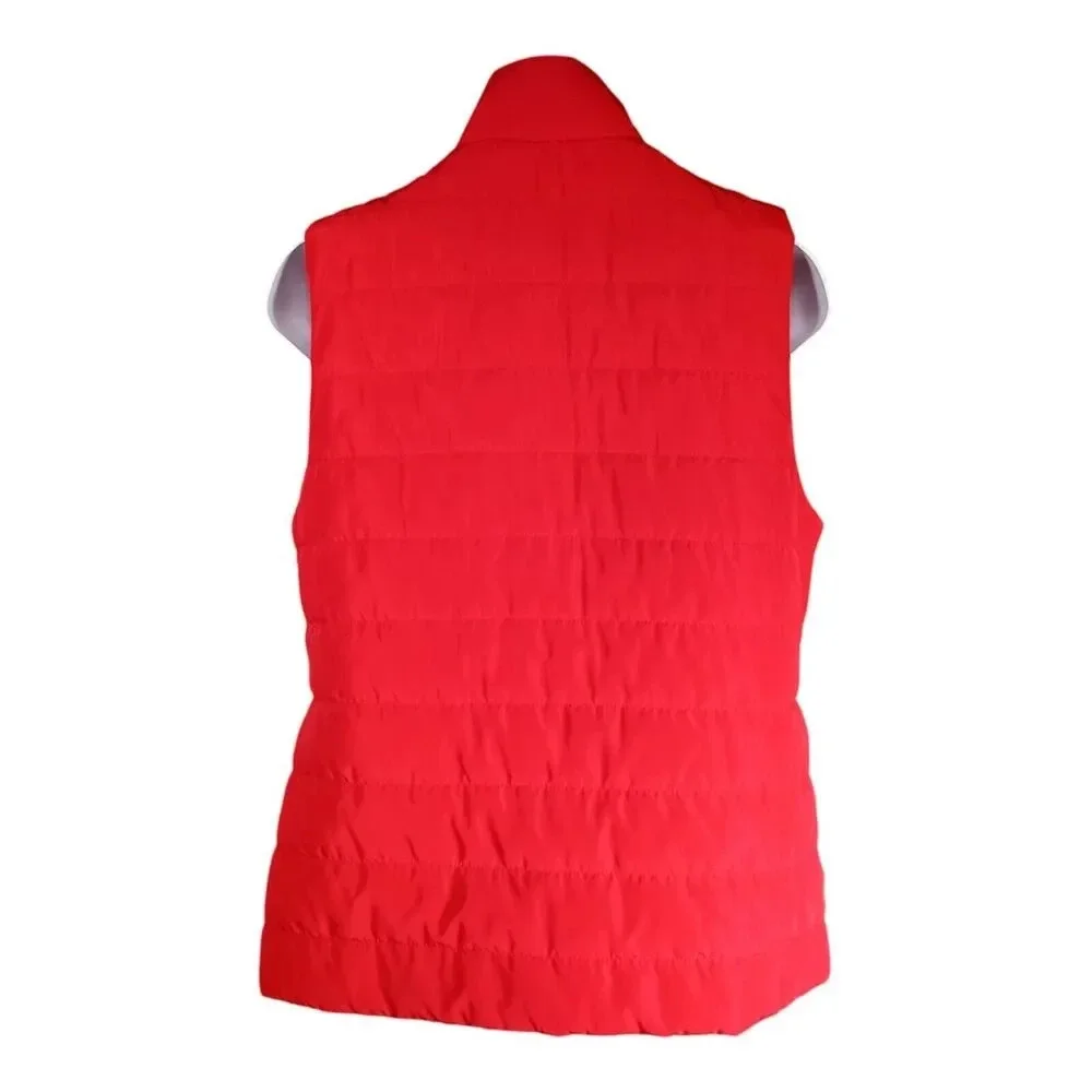 Michael Kors Puffer Vest Full Zip Red Women's Small